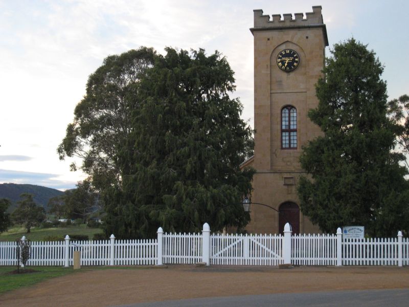img_1123dschurchrichmond Anglican Church, Richmond, Tasmania with Thwaites and Reed Clock, London